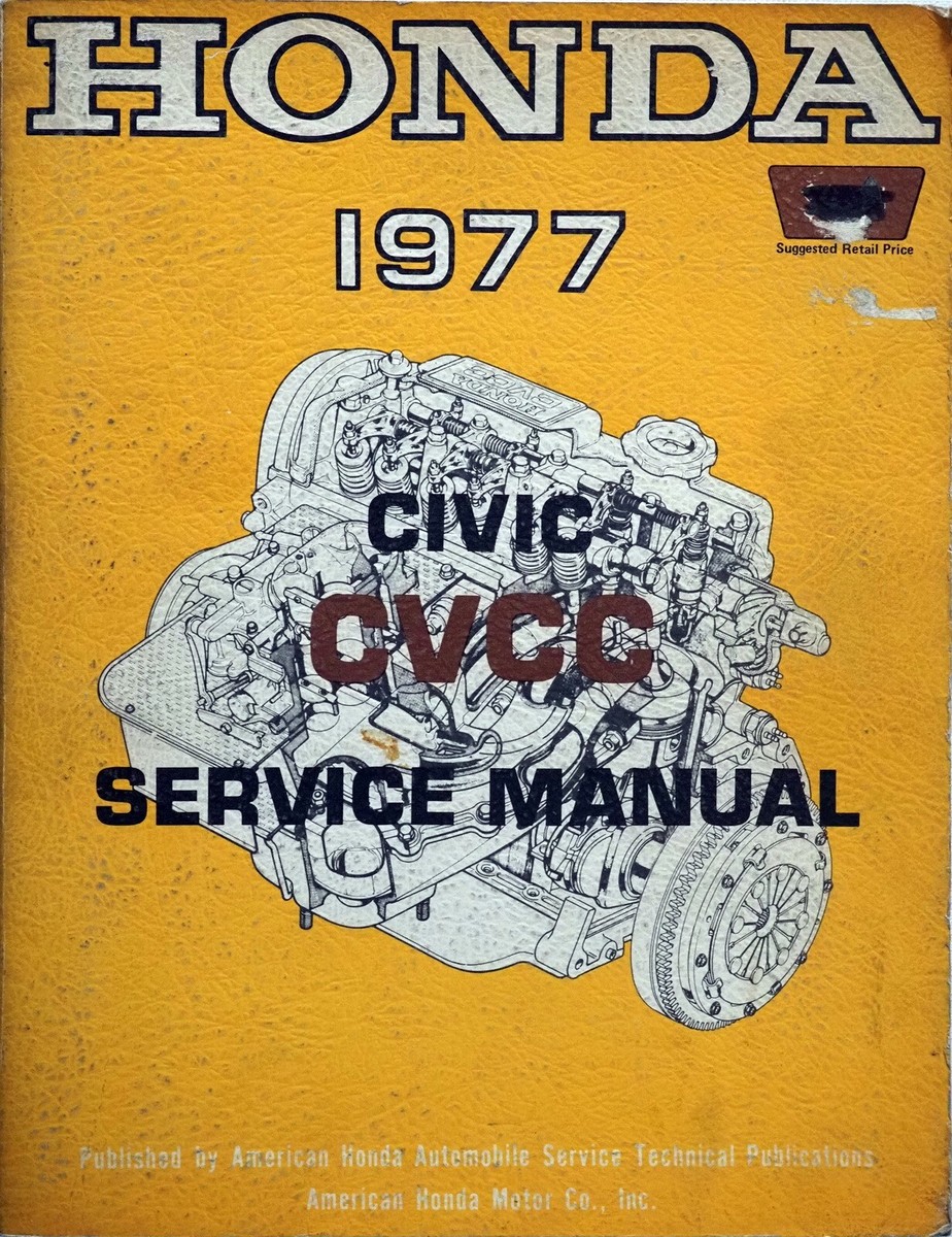 Honda CIVIC サービスマニュアル 1977 Honda Civic CVCC Factory Service Manual Original Shop Repair