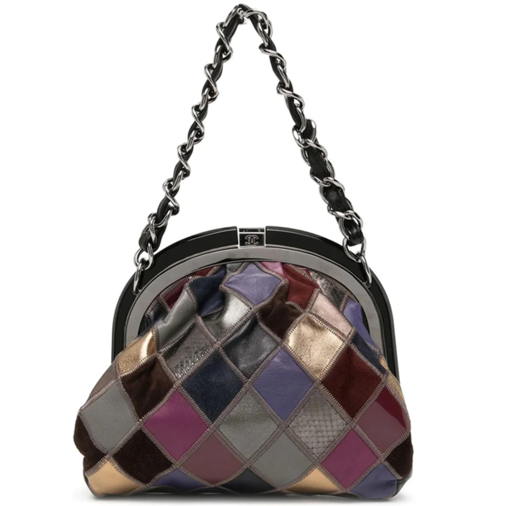 Chanel Leather Patchwork Handbag Multi Womens - image 1