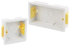 Dry Lining Pattress Back Box Plasterboard 1 Gang 2 Gang 35mm Surface Mount 1G 2G