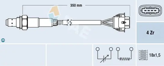 Sonda lambda 77155 FAE per OPEL ASTRA G Hatchback ASTRA G Familiare CORSA C