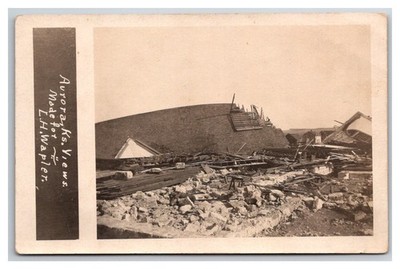 Natural Disaster Tornado / Huricane RPPC ~ Aurora Kansas cloud county
