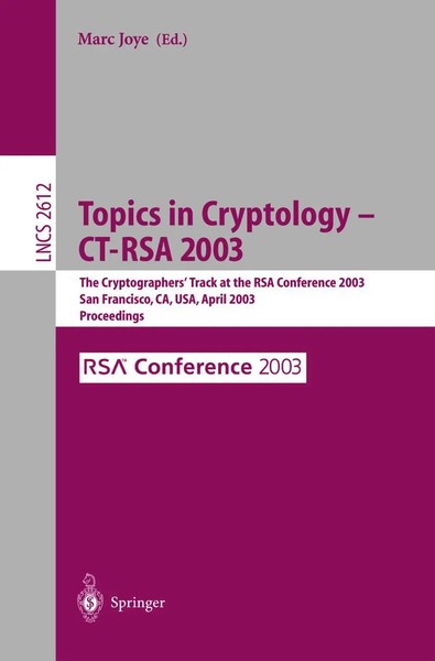 Marc Joye | Topics In Cryptology -- CT-RSA 2003 | Taschenbuch | Englisch (2003)-image