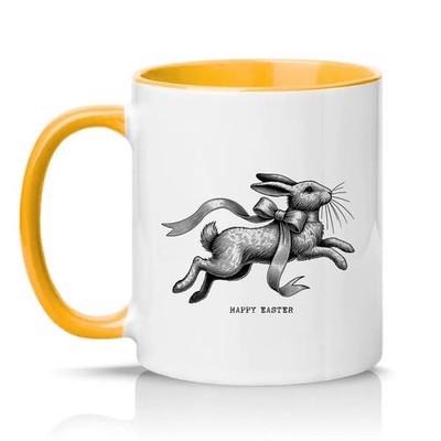 Frohe Ostern Unisex 11 Unzen Keramiktasse Vintage Hase Häschen Geschenk für Sie & Ihn