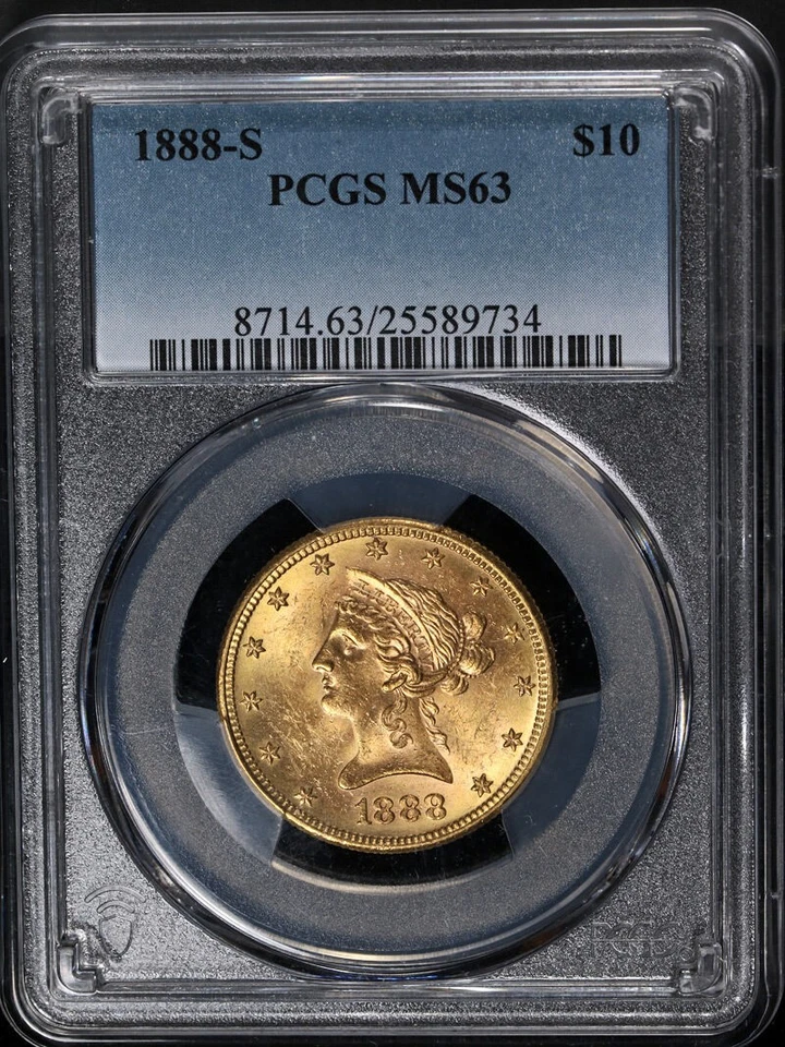 1888-S Liberty Gold $10 PCGS MS63 Superb Eye Appeal Strong Strike - Image 3 of 4