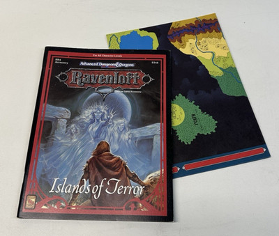 AD&D 2e Ravenloft Islands of Terror + Map - RR4 Accessory TSR 9348