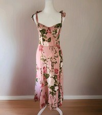 Reformation Sleeveless Nadira Midi Dress Floral Rose Garden Viscose 100% Size 4 