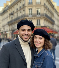 New Black French Beret Wool NWT Classic Artist Hat - One Size - Support Charity