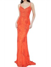 Jovani Lace Prom Long Dress Orange