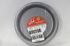 Party Dimensions 81873 15 Count Plastic Plate, 7-Inch, Silver