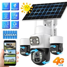 12MP 4G LTE &Uuml;berwachungskamera Aussen 3 Objektive PTZ IP66 Solar Akku SIM Kamera