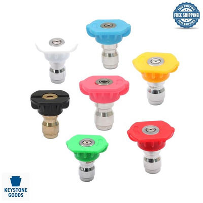 #ad 7 Pack Multi Angle Pressure Washer Tips with Quick Connect for Up to 4500 PSI $11.09