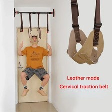 Cervical Traction Belt Leather Suspension Neck Strengthening Stretch Frame Home