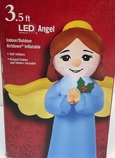 Christmas Nativity Scene Angel Inflatable 3.5 ft LED Decor Airblown Yard Decor