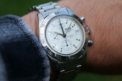 Roamer 1888 Chronograph Lemania 5100 Automatik Stahl Uhr 100m Vintage