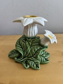 Bordallo Pinheiro Ceramic Candle Holder flower