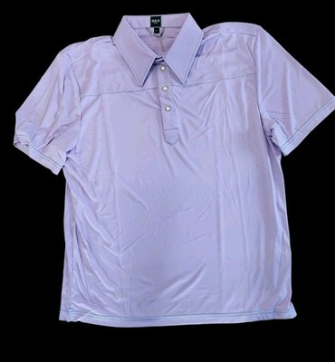 QED Style Polo Shirt Mens XL White Snap Collar Performance Stretch Golf Athletic