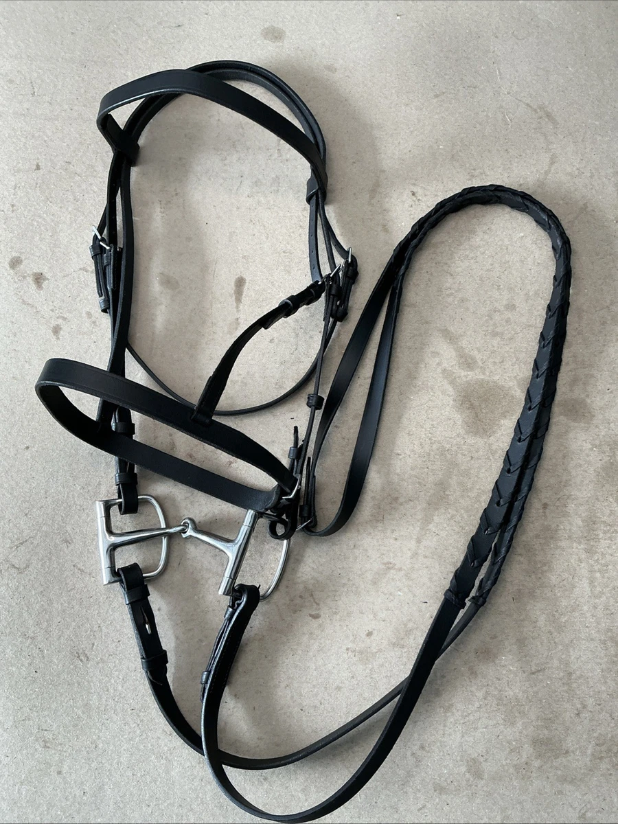 Bride De Dressage Waldhausen Pour Cob - Noir Avec Strass - Cuir - Neuve