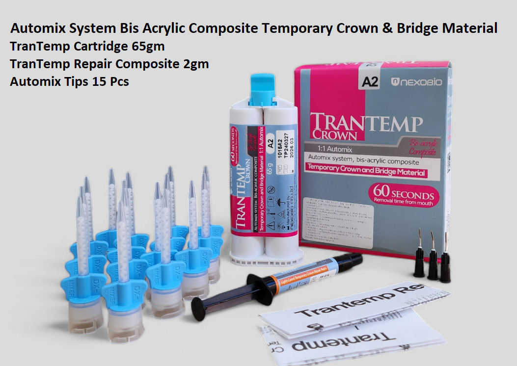 TRANTEMP CROWN Temporary Crown & Bridge Dental Material Automix System A2 SHADE