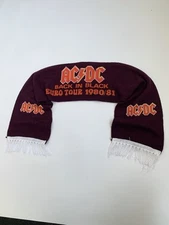 Vintage 80s AC/DC Back In Black Euro Tour 1980 1981 Scarf Very Rare