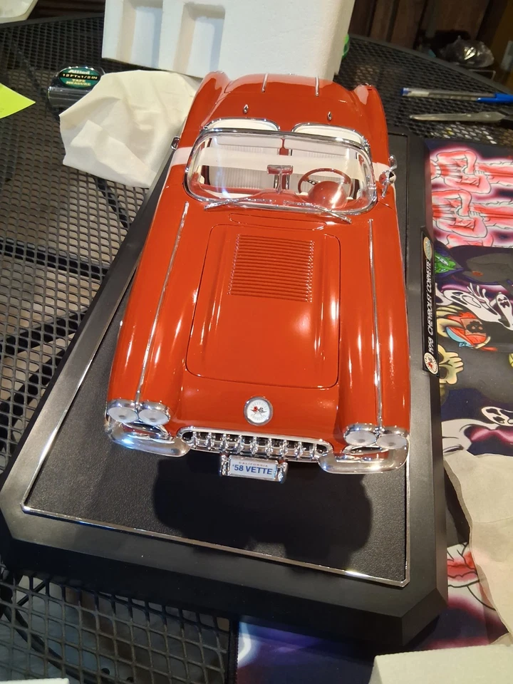 Chevrolet Corvette 1958 rojo convertible caja de cambios Foto 3 de 4