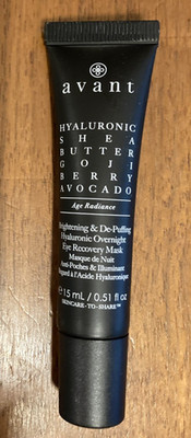 Avant: Brightening & De-Puffing Hyaluronic Overnight Eye Recovery Mask .51 fl oz