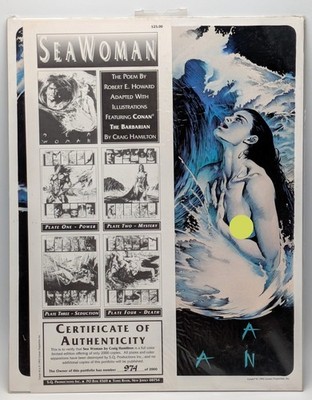 Seawoman Art Portfolio | Robert E Howard | SQ | 1992 Ltd Ed #974 of 2000