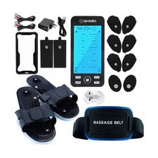 NueMedics Rechargeable Tens 24 Muscle Stimulator Complete Set + Fle... Fast Ship