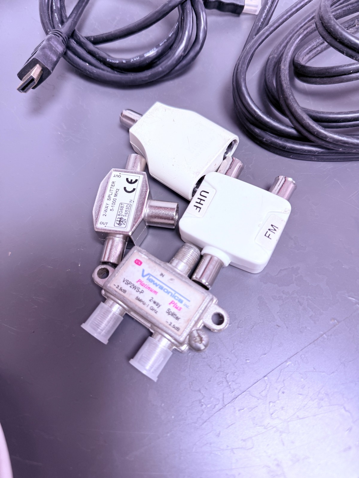 TV Aerial Cable Job Lot HDMI Lead RF Splitter Coax AV Adapter Accessories image 3