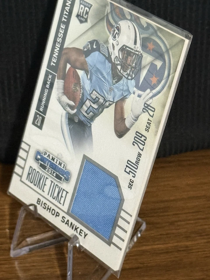 2014 Panini Contenders - Rookie Ticket Swatches Bishop Sankey #RTS-34 facing... - Image 3 of 4