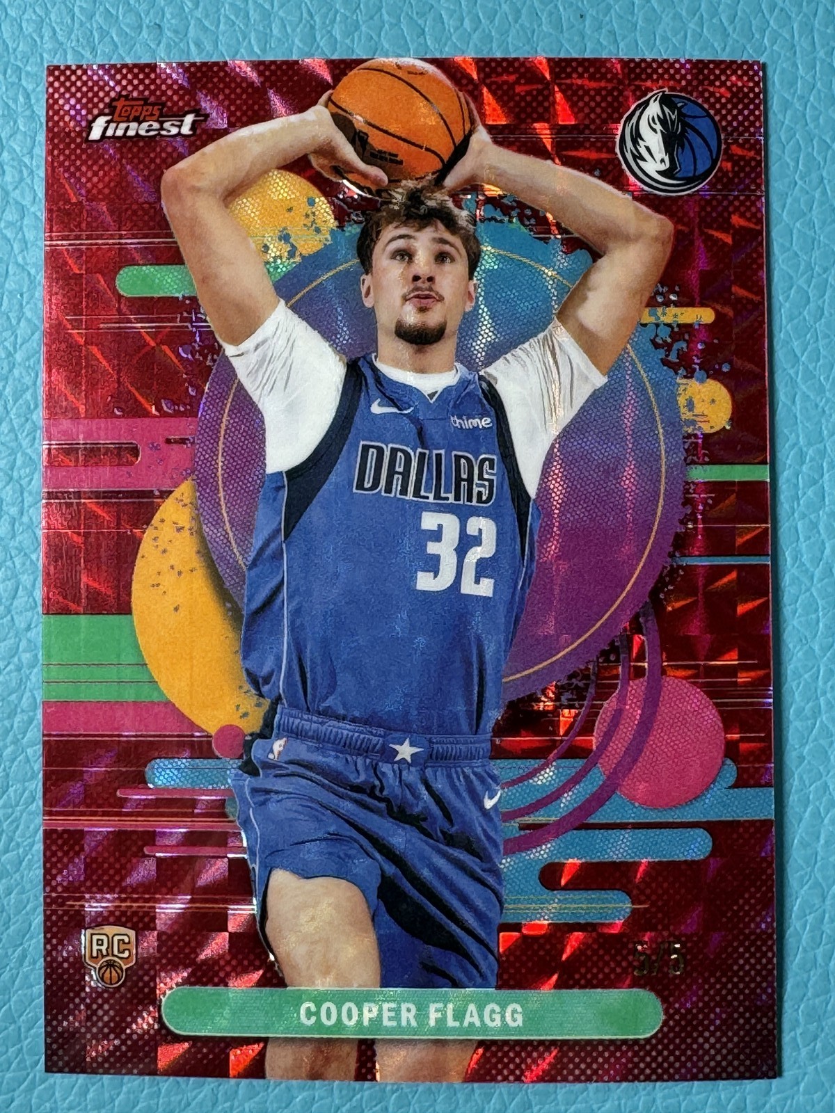 5/5≈1/1 2025-26 Topps Finest Cooper Flagg #101 RC Rookie Uncommon Red Geometric