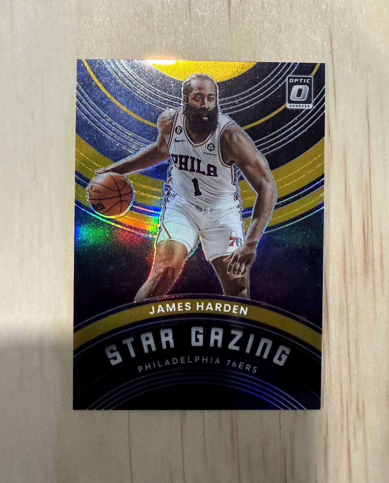 2022-23 Panini Donruss Optic James Harden Star Gazing Gold Wave Prizm /10