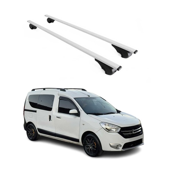 DachträGer GrundträGer FüR Dacia Dokker 2012-2021 75Kg Stahl Silber 2 Tlg-image
