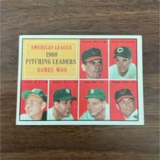 Topps 1961 League Leaders AL 1960 Pitching Leaders Games Won #48