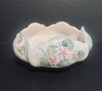 Vintage Hand-Painted Porcelain Floral Trinket Dish