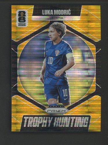 2026 Panini Gold Prizm Preferred World Cup Soccer Trophy Hunting Luka Modric /10