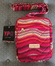 yakpak- CROSSBODY PINK ZIPPER STRIPES Cute Lightweight 