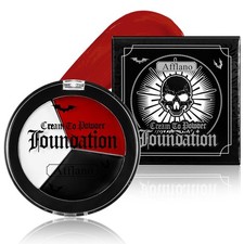 Goth White Black Red Face Paint Makeup Foundation, Clown black red