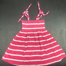 Chaps Baby Girl 18M Pink White Stripe Terry Cloth Smocked Dress Beach Cover Up