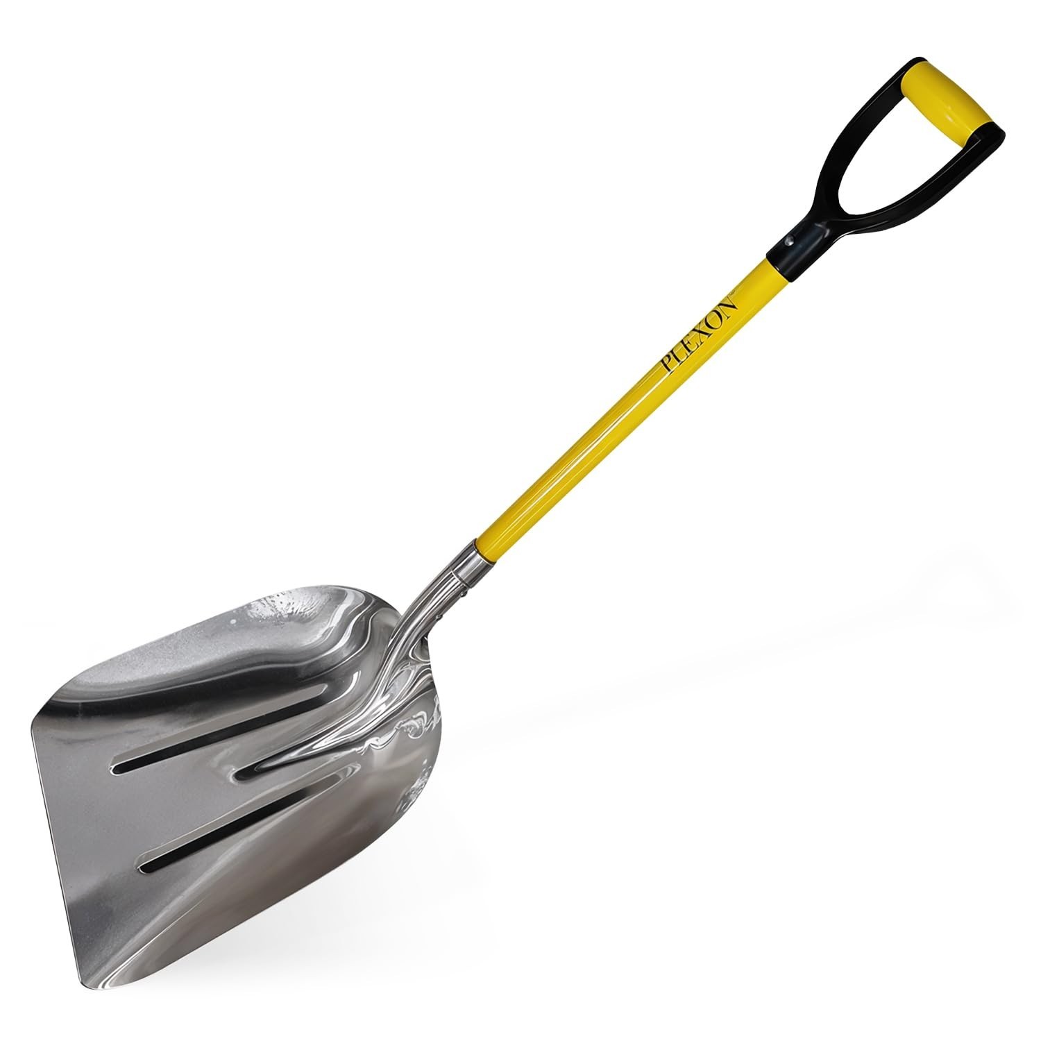 Plexon Metal Scoop Shovel 15" Blade - Aluminium Steel Snow Shovel for Drivewa...