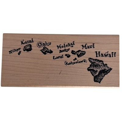 A Stamp in the Hand Hawaii Map Hawaiian Islands Travel Maui Kauai Vacation Wood