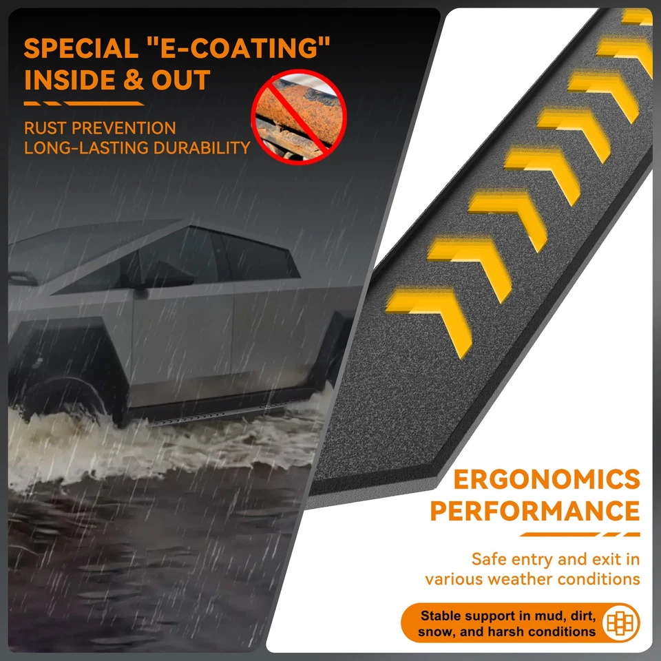 Fits For Tesla Cybertruck 2024 25 Accessories Running Boards Side Steps Nerf Bar Foto 3 de 4