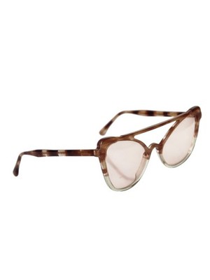 CIBELLE Womens Sunglasses Cat Eye Pink Lens Tortoiseshell Handmade In Italy NEW