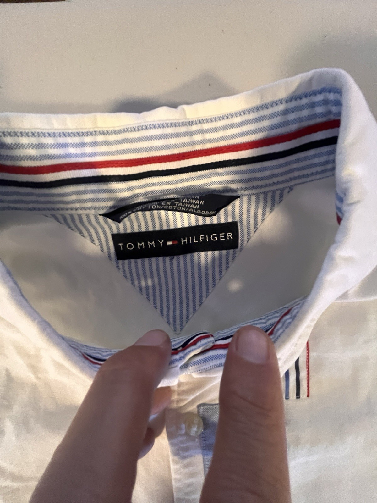 Rare! 1990S Patchwork Tommy Hilfiger Button Up Me… - image 9