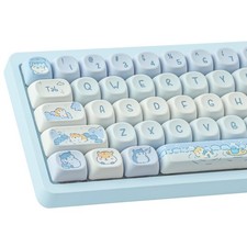 PBT Keycaps - MOA Keycaps, Cute Key caps for Mechanical Keyboard, 132 Keys, D...