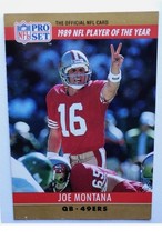 1990 Pro Set - Award Winner Joe Montana #2 Jim Kelly 3,521 yards Error card