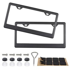 2pcs Carbon Fiber License Plate Frames With 2 Holes Metal Car License Plate ... 2pcs Carbon Fiber License Plate Frames With 2 Holes Metal Car License Plate ...