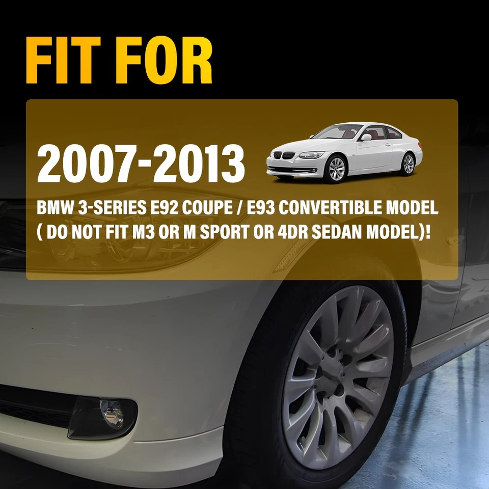 Para BMW E92 335i 2007-13 cupé parachoques transparente luces reflectoras laterales 2-20X Foto 2 de 4