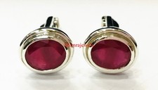 Heated Ruby Gemstone With 925 Sterling Silver Cufflinks 68
