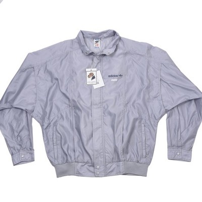 VINTAGE Adidas Blouson 80er Grau Gr D54 Nylon Castrol 63cm Windbreaker