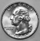 1964 P Washington Quarter 90% Silver  BU Condition